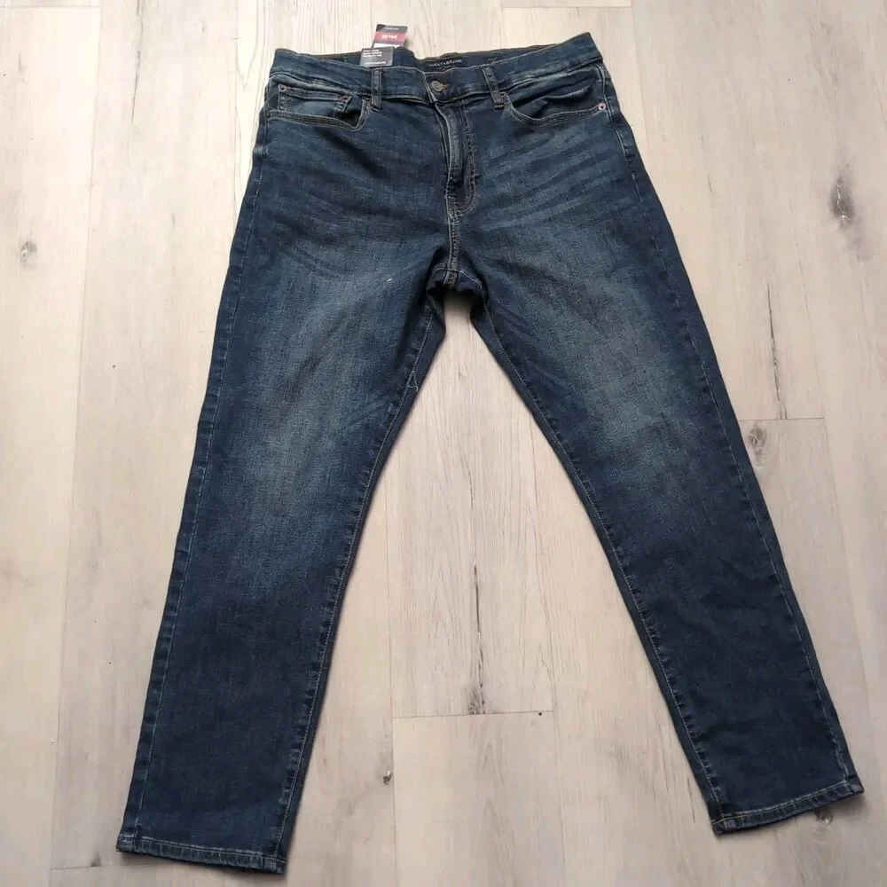 NWT Lucky Brand 412 Jeans Athletic Slim Fit Jeans Mens 34 Blue 2 Way Stretch